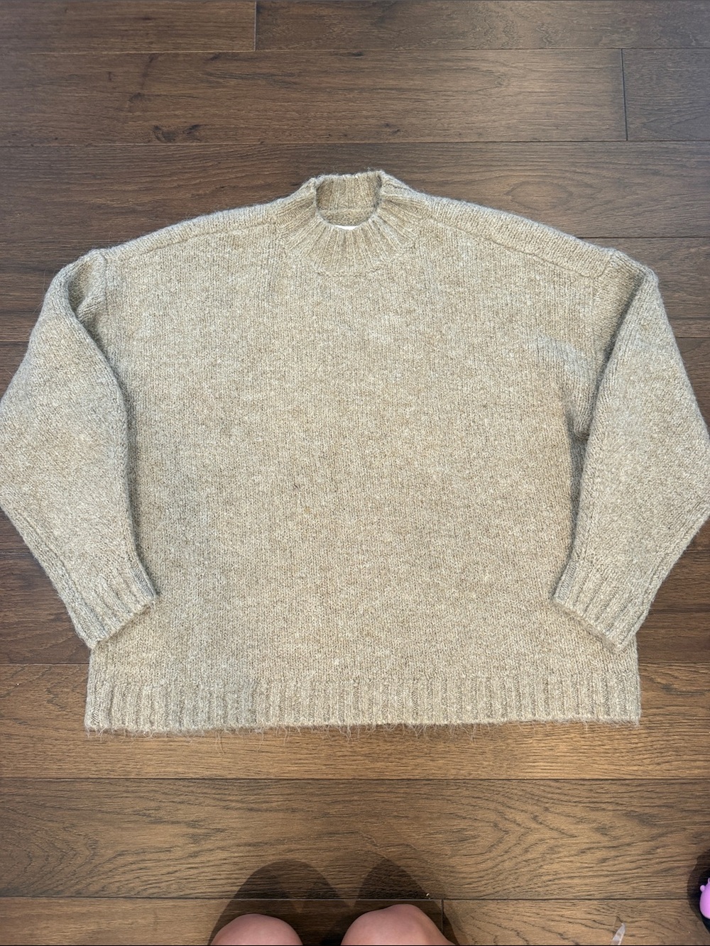 pistola Neutral Mockneck Tan Crewneck Sweater Size Medium - C1-344